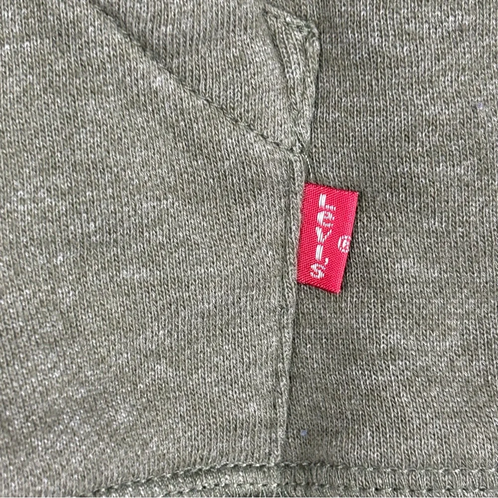 Levi's Hoodie Mens XL Olive Green‎ Graphic Print Spell Out Casual Sweatshirt